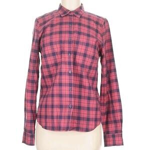UNTUCKit Plaid Shirt Flannel Womens Checks Button Down Size 6 Pink Navy Cotton